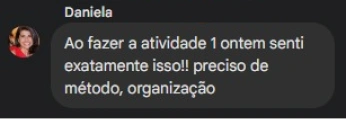 Depoimento de Daniela, participante da Oficina de Leitura e Escrita para Pesquisadoras