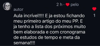 Depoimento de participante da Oficina de Leitura e Escrita para Pesquisadoras